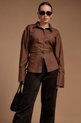 Waist Accentuating Top - BROWN